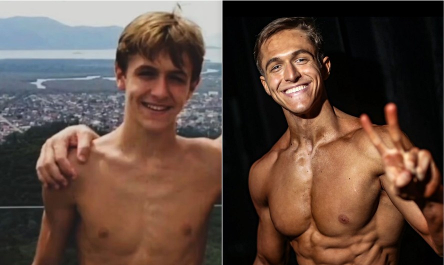 O antes e depois do fisioculturista Icaro Lermen