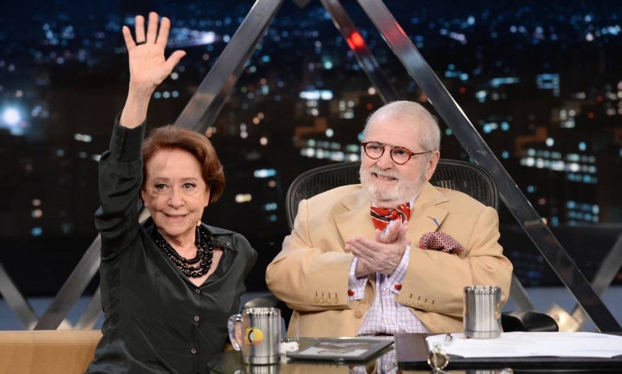 Em abril de 2014, Jô dedicou um de seus programas à atriz Fernanda Montenegro — Foto: Divulgação
