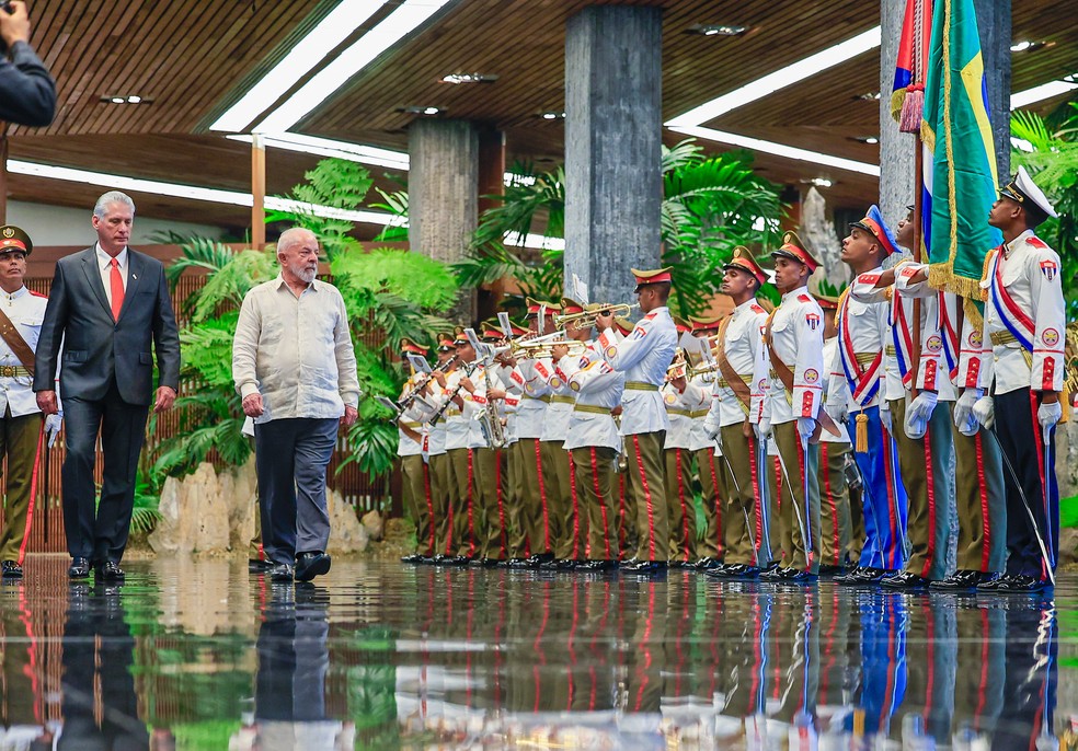 Lula fez parada em Cuba para encontro do G77 e reunião bilateral antes de desembarcar nos EUA — Foto: Ricardo Stuckert