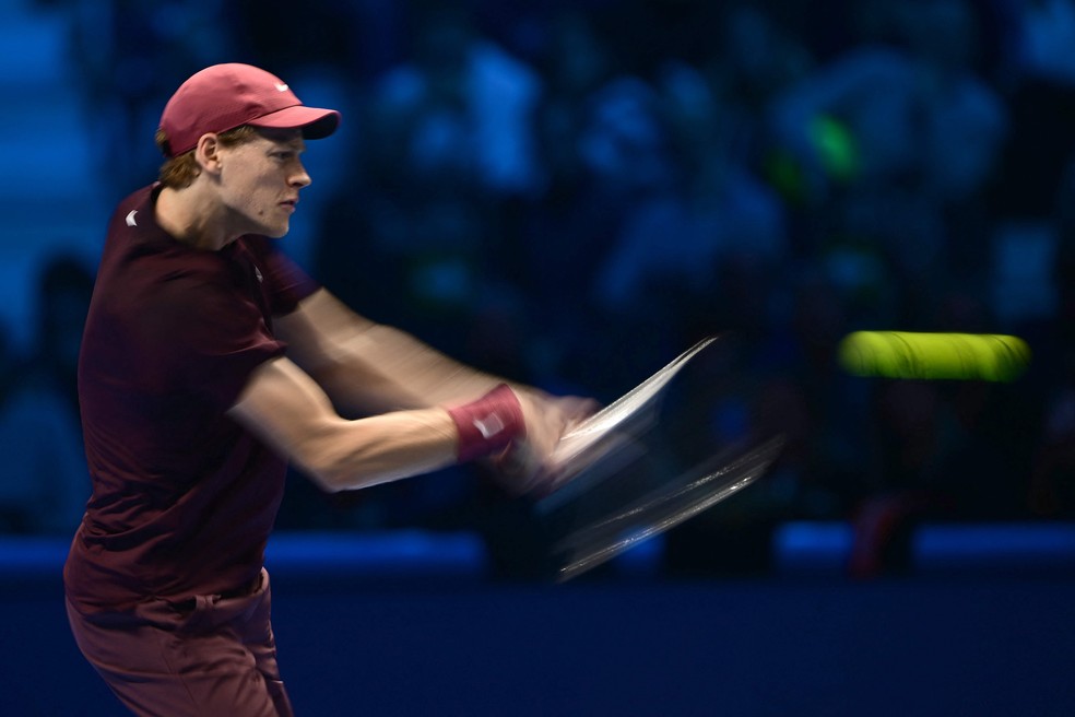     Sinner kept the match fast and aggressive in the second set - Photograph: Marco Bertorello/AFP
