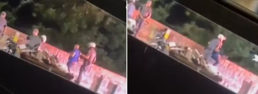 PM  flagrado jogando homem em rio na Zona Sul de SP