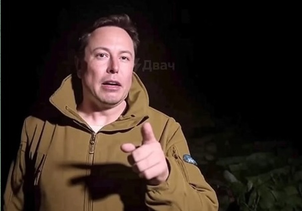 Montagem com o bilionário Elon Musk no corpo do ex-chefe do Grupo Wagner, Yevgany Prigojin — Foto: Reprodução / Redes Sociais