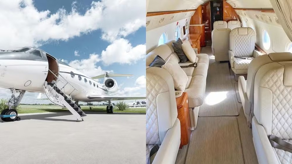 Jatinho particular de modelo Gulfstream G400, da companhia aérea argentina Baires Fly — Foto: Divulgação/Baires Fly