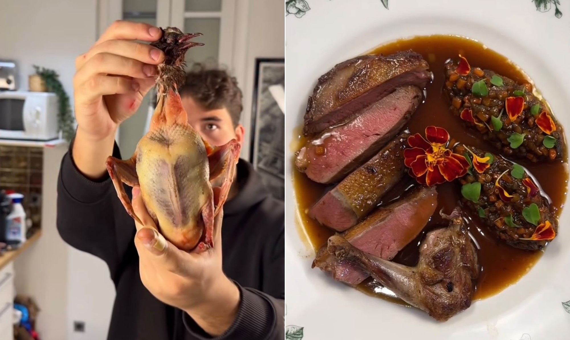 Chef brasileiro em Paris faz prato com carne de pombo e resultado surpreende; veja o vídeo