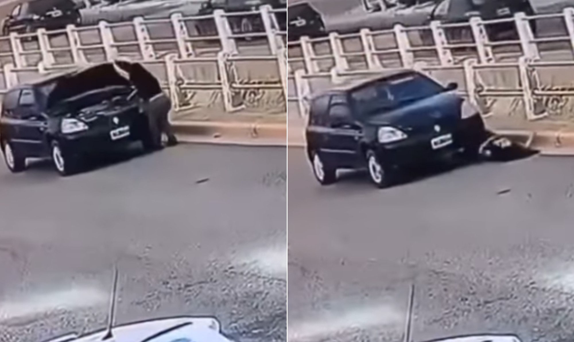 Mulher é atropelada pelo próprio carro enquanto verifica falha na bateria em avenida na Argentina; veja vídeo