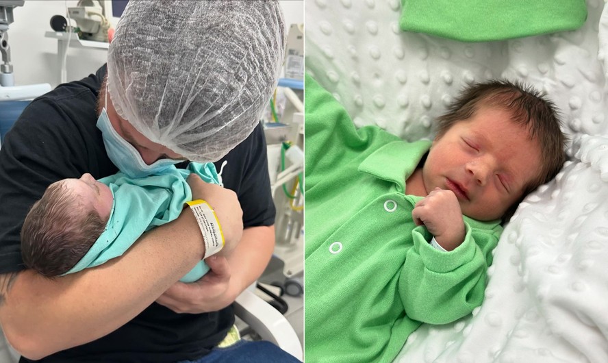 Após morte de gêmeo, sertanejo Conrado e esposa divulgam foto do filho Bernardo: ‘Nossa força e motivação’