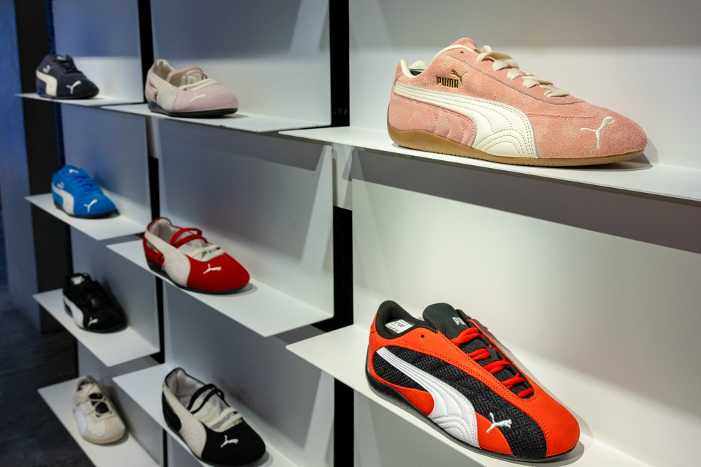 O tênis Speedcat simboliza o momento conturbado da Puma — Foto: Betty Laura Zapata/Bloomberg