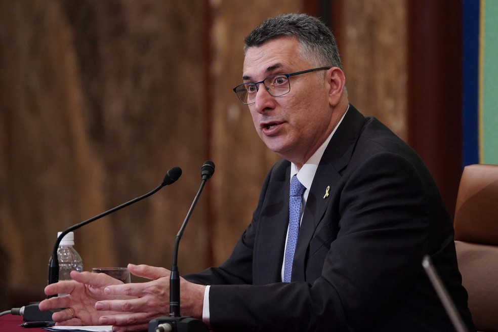 Chanceler Israelense, Gideon Saar, Em EvesoEmTóquio -Foto: Kazuhiro Nogi / AFP