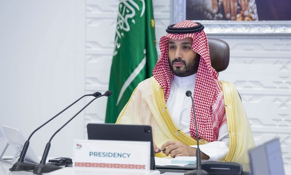 Mohammed bin Salman, ditador da Ar&aacute;bia Saudita que Biden ir&aacute; encontrar &mdash; Foto: Bandar al-Jaloud / Pal&aacute;cio Real Saudita / AFP