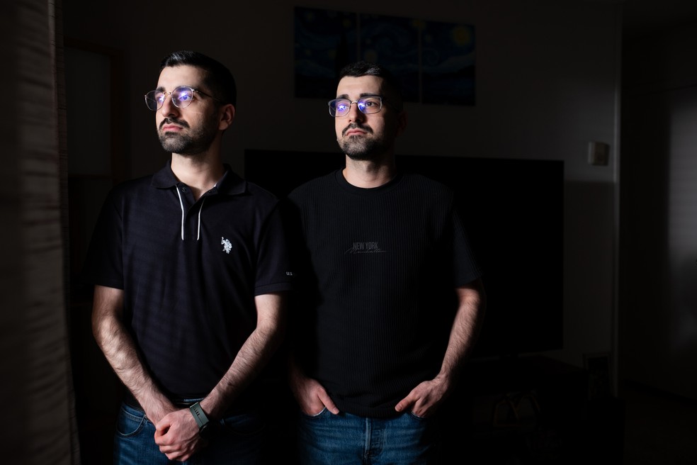 Mehran (left) and Mehrzade Dallaire, Mehrzad Dallaire's brothers, who now live in the United States - Photograph: Cornell Watson/The New York Times