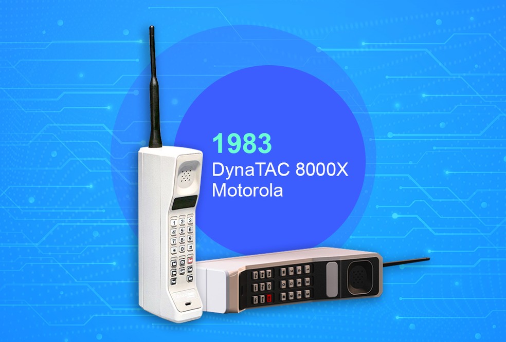 DynaTAC 8000X, o primeiro celular, que completa 50 anos nesta segunda-feira  — Foto: Editoria de Arte
