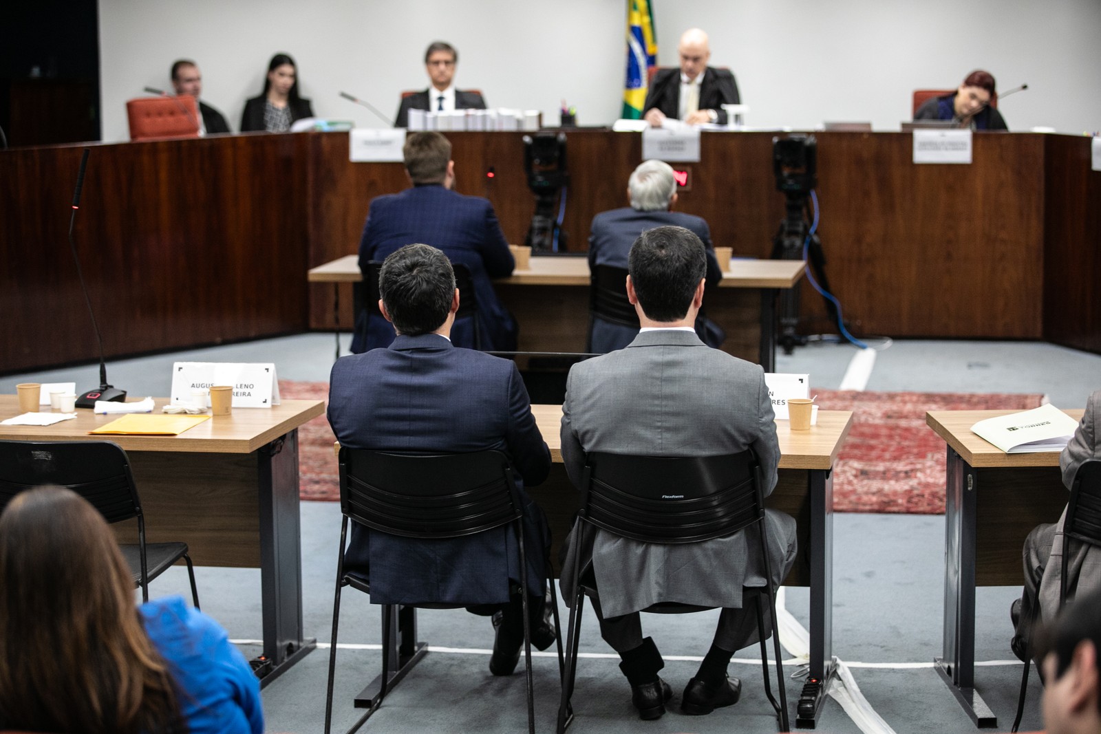 Julgamento no Supremo Tribunal Federal (STF) - interrogatórios no julgamento da trama golpista. Na foto: Anderson Torres de tornozeleira. — Foto: Brenno Carvalho / Agência O Globo