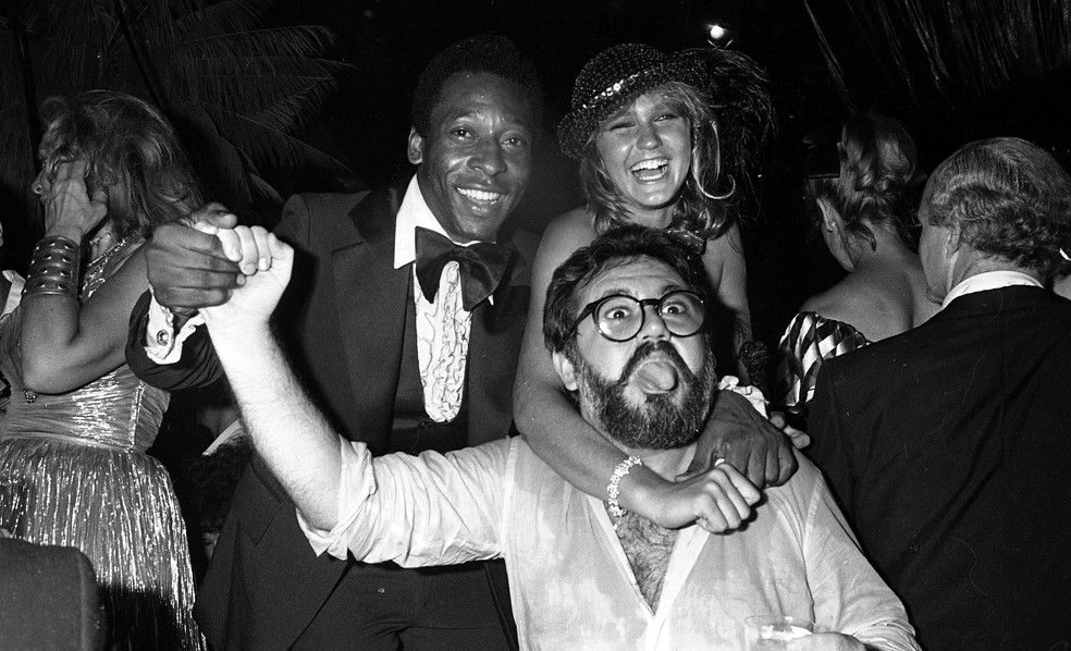 Ricardo Amaral ao lado de Pelé e Xuxa — Foto: Alcyr Cavalcante/04-03-1981