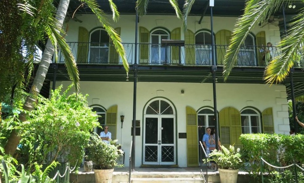 Casa onde Ernest Hemingway morou por oito anos em Key West — Foto: Carolina Mazzi/O Globo