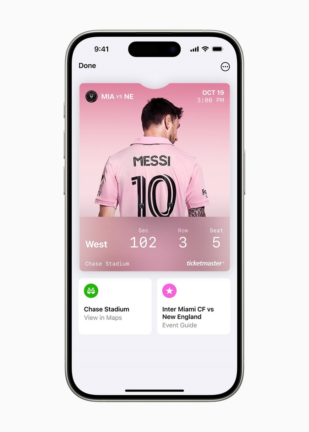 No app Carteira, os ingressos terão informações relacionadas ao evento no novo iOS 18 do iPhone — Foto: Divulgação