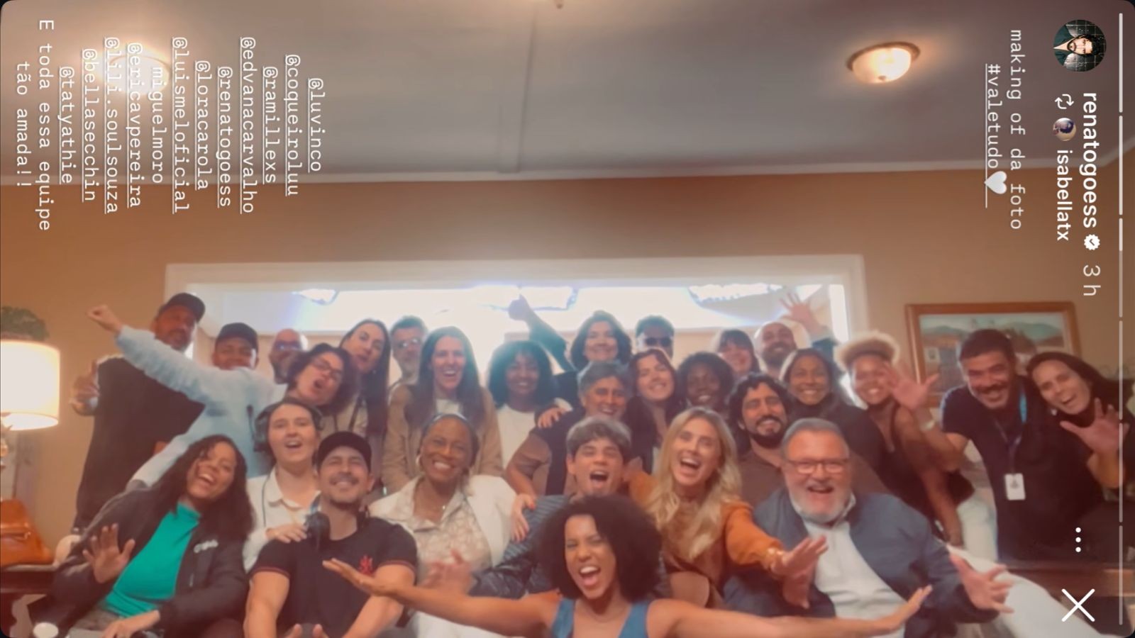 Elenco se despede de 'Vale tudo' — Foto: Reprodução/Instagram