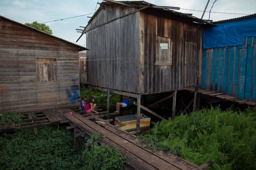 Comunidade carente na Ilha do Marajó, no Pará