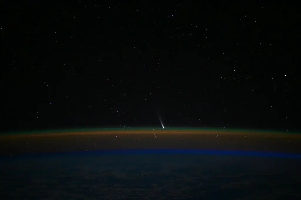 Cometa C/2024 G3 (ATLAS), fotografado em 23 de setembro — Foto: Don Pettit/Nasa