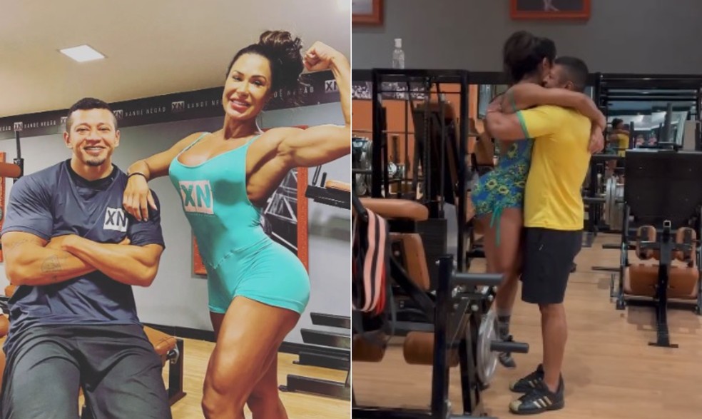 O personal trainer Gilson de Oliveira e a influenciadora digital Gracyanne Barbosa se conheceram em 2021 e se aproximaram em 2022, quando passaram a treinar juntos na mesma academia de musculação — Foto: Reprodução/Instagram