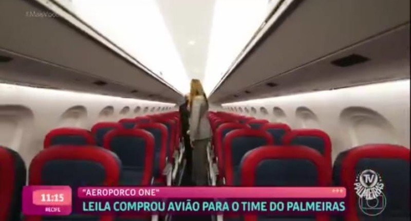 Conheça avião do Palmeiras comprado por Leila Pereira, presidente do clube — Foto: Reprodução TV Globo
