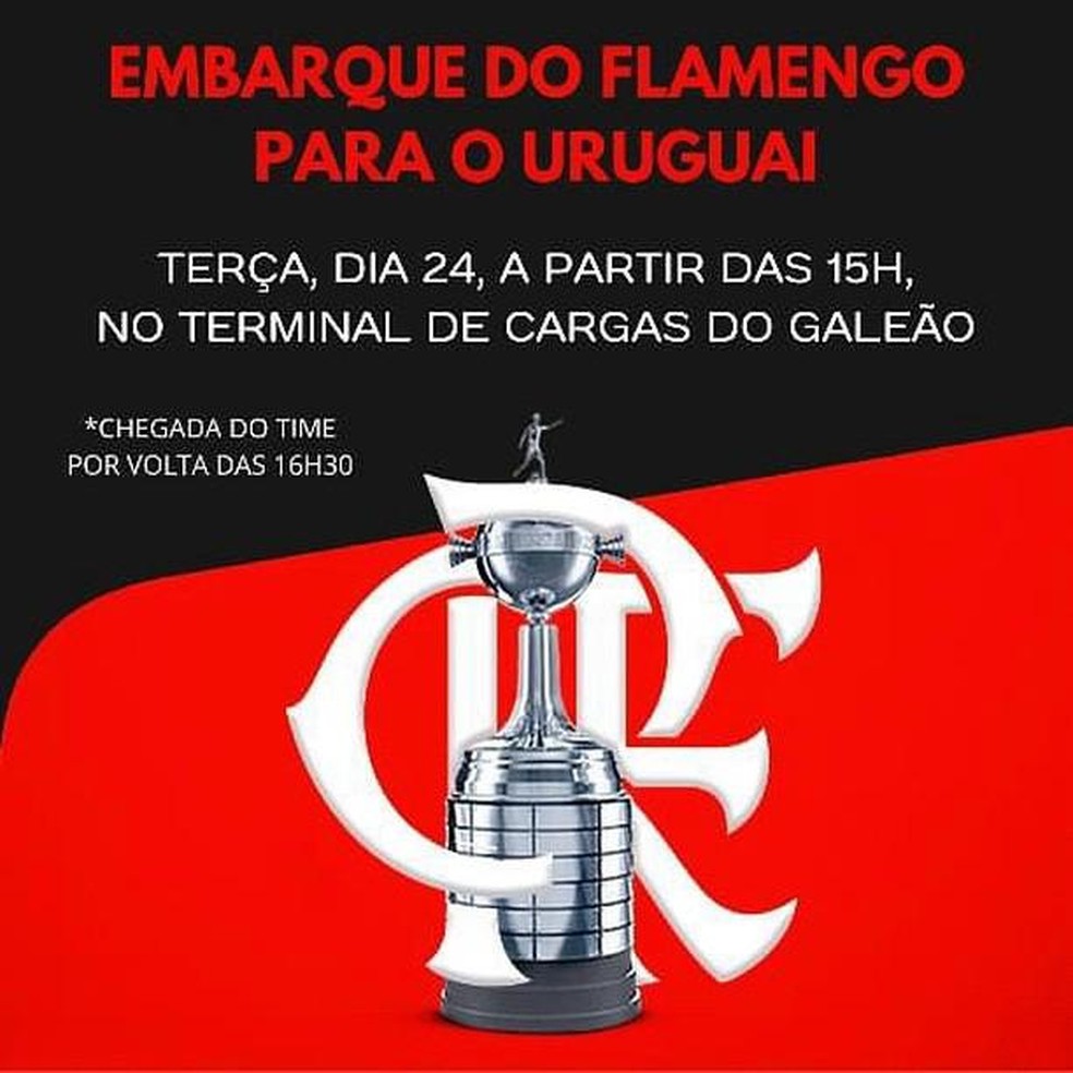Torcida do Flamengo se organiza para fazer o "AeroFla" nesta terça-feira — Foto: Divulgação