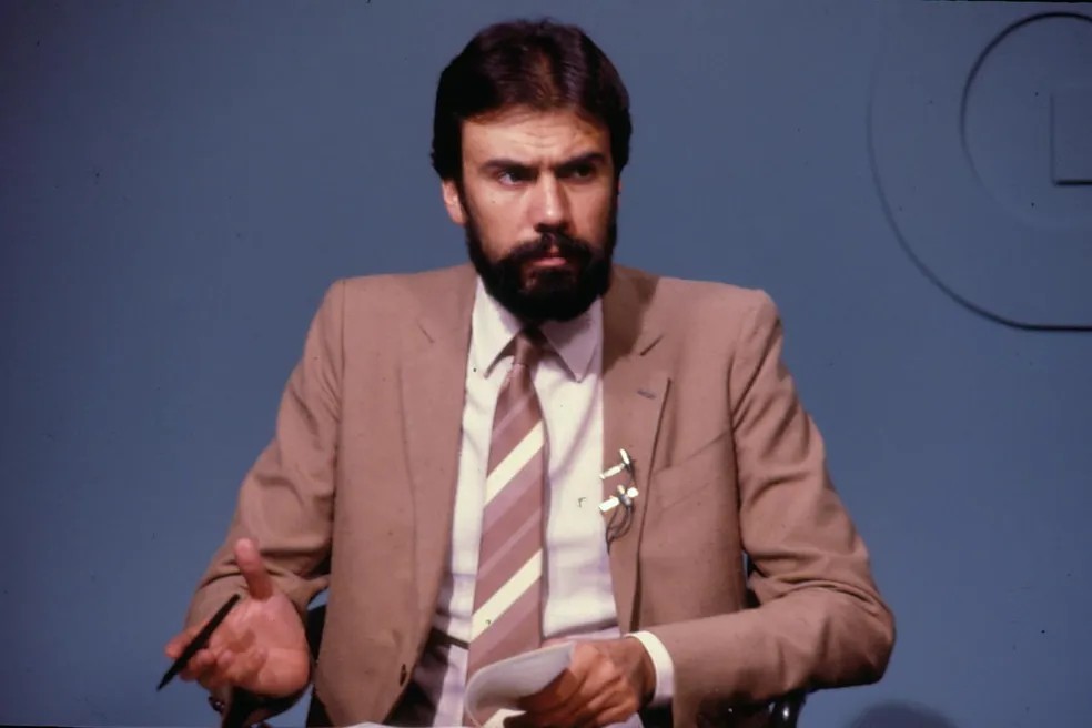 Carlos Monforte fez parte da equipe de apresentadores eventuais do programa em 1983. — Foto: Acervo Globo