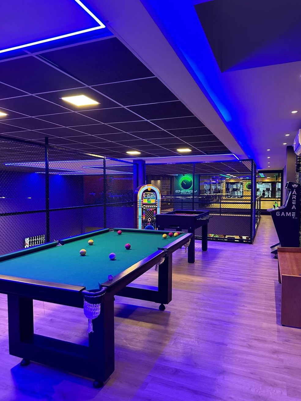 A área de jogos da Lifefit do Downtown — Foto: Divulgação