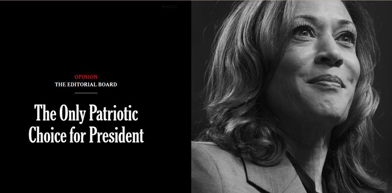 New York Times e revista New Yorker declaram apoio a Kamala nas eleições americanas