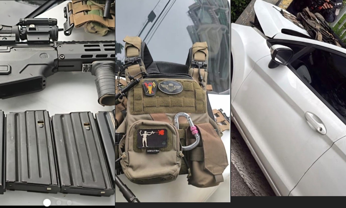 Polícia persegue e prende suspeito que transportava fuzil, carregadores e colete na Lagoa, na Zona Sul do Rio