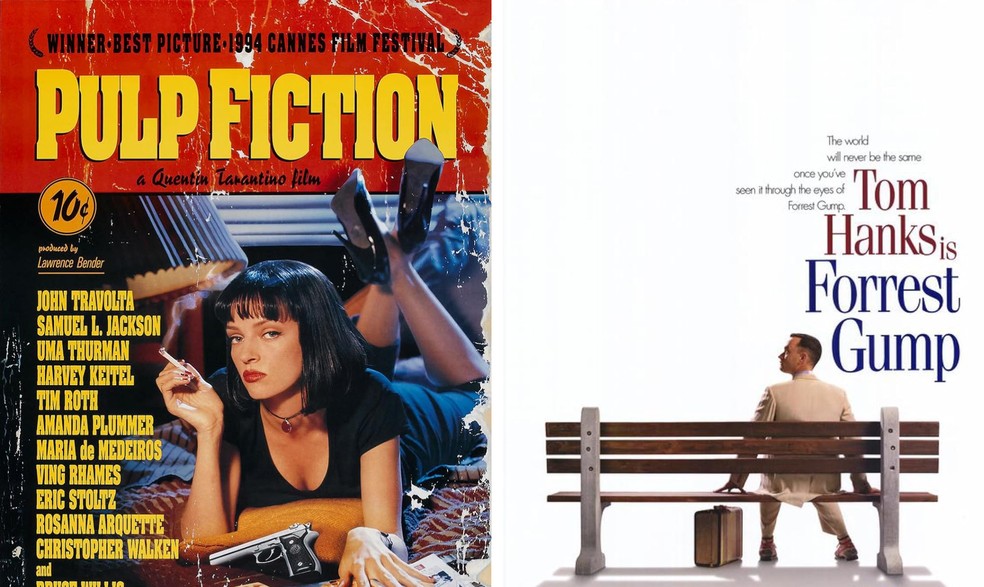 Forrest Gump - O Contador de Histórias (1994) levou o prêmio no mesmo ano em que concorria com o aclamado Pulp Fiction: Tempo de Violência (1994) de Tarantino — Foto: IMDB/Divulgação