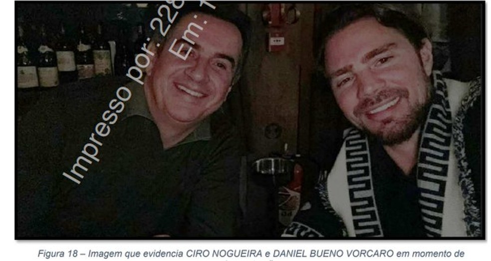 Daniel Vorcaro aparece com Ciro Nogueira em jantar — Foto: Reprodução/ Polícia Federal