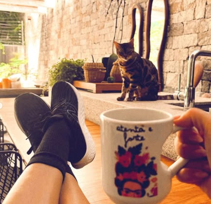 In the outside area is a stone wall and rustic decor – Photo: Reproduction