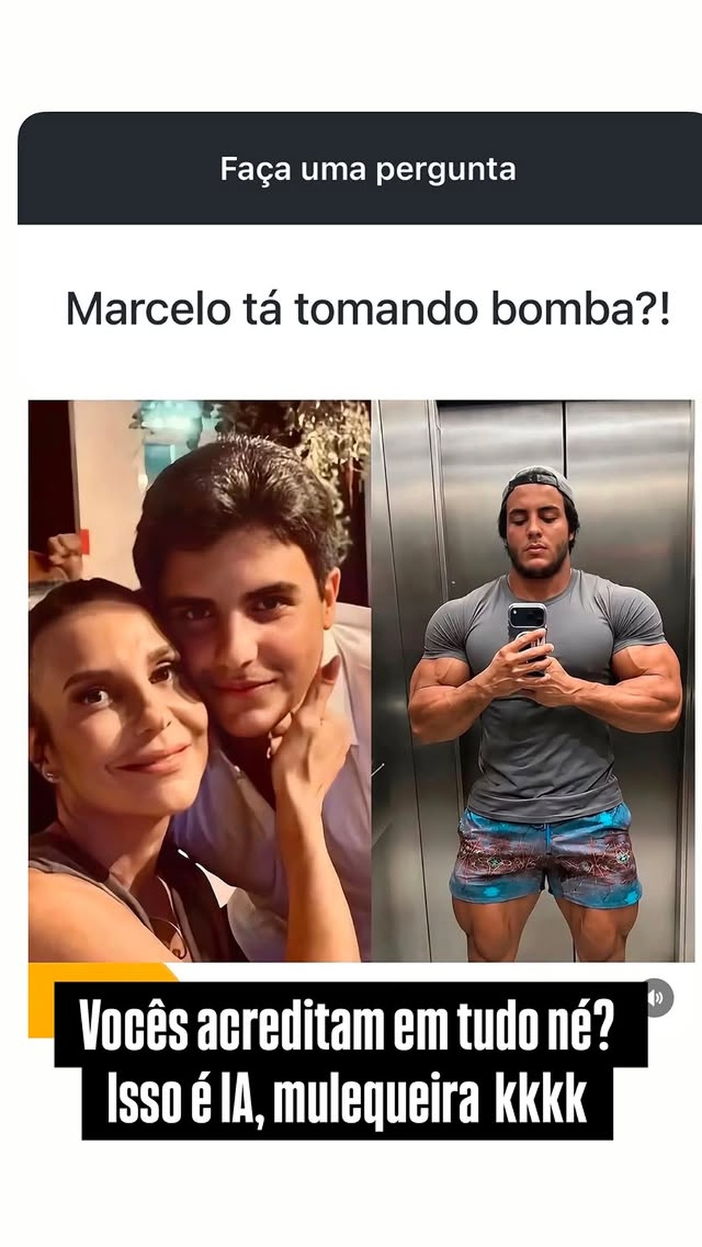 Após foto viral de filho de Ivete Sangalo musculoso, ex da cantora fala a verdade sobre ele 'tomar bomba' — Foto: Reprodução/Instagram