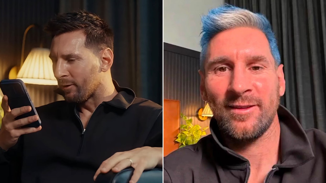 No clima da Copa, Messi 'pinta' cabelo nas cores da Argentin