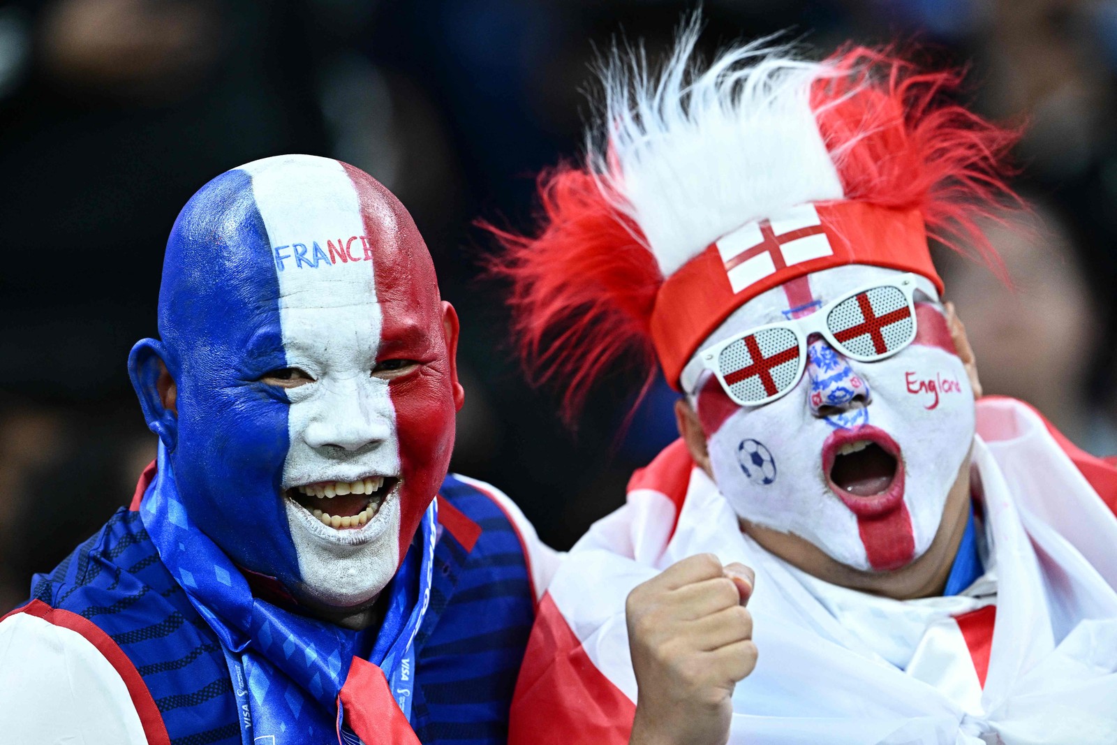 França e Inglaterra disputam vaga nas semifinais da Copa no Catar — Foto: GABRIEL BOUYS/AFP
