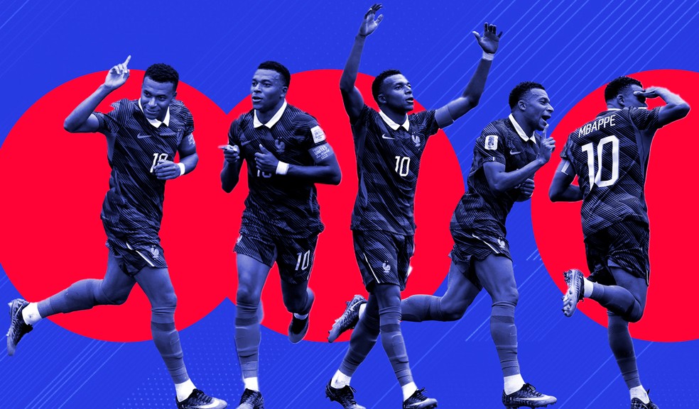 Mbappé, camisa 10 da França — Foto: Arte