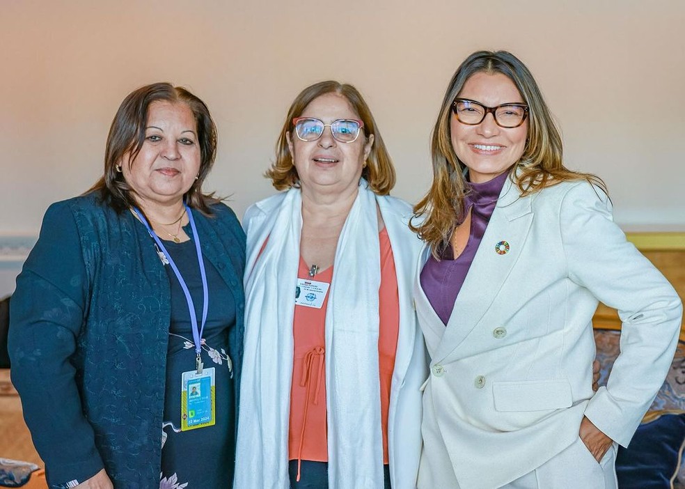 Janja participou de evento da ONU voltado &agrave;s mulheres &mdash; Foto: Divulga&ccedil;&atilde;o Cl&aacute;udio Kbene