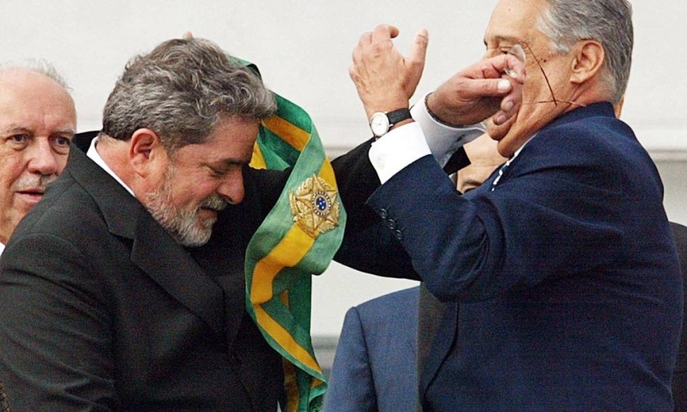 Em 2002, Luiz Inacio Lula da Silva foi eleito para o seu primeiro mandato como presidente. 01/01/2003 — Foto: Vanderlei Almeida/ AFP PHOTO