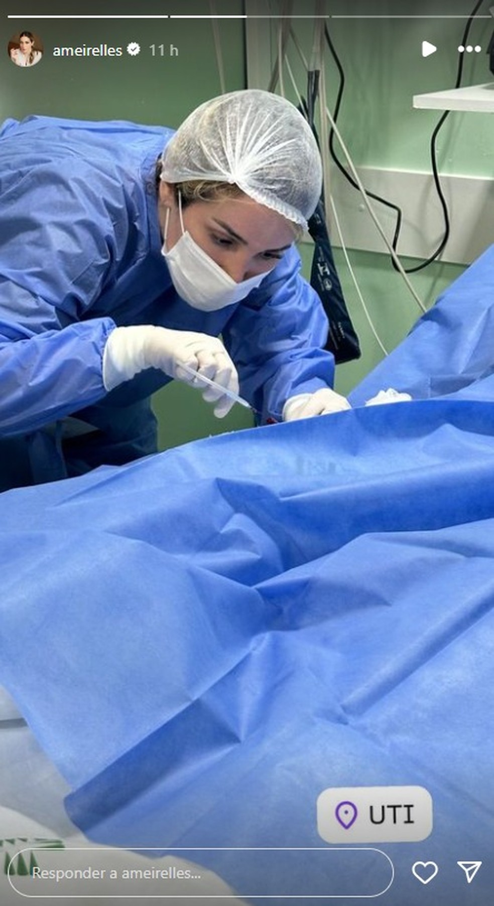 Amanda Meirelles em hospital de Canoas, RS — Foto: Reprodução / Instagram