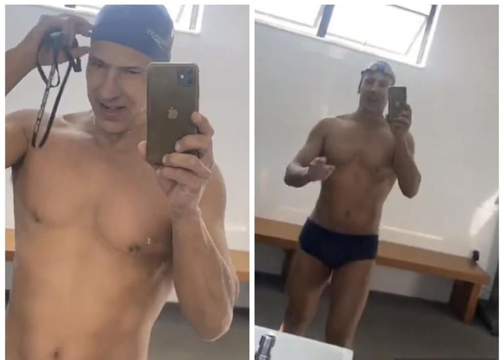 Leonardo Bricio voltou a nadar em 2023 — Foto: Reprodução/ Instagram