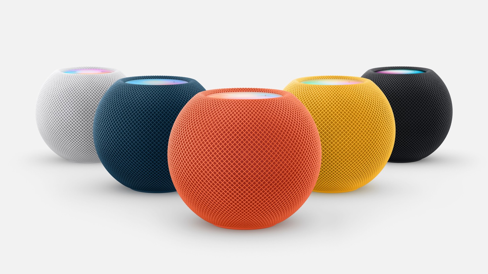 A Apple apresentou o HomePod mini em três novas cores:  amarelo, laranja e azulDivulgação
