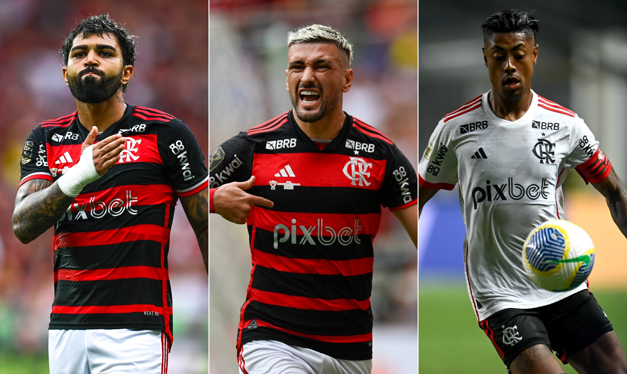 Gabigol, Arrascaeta e Bruno Henrique se tornam jogadores com mais títulos na história do Flamengo