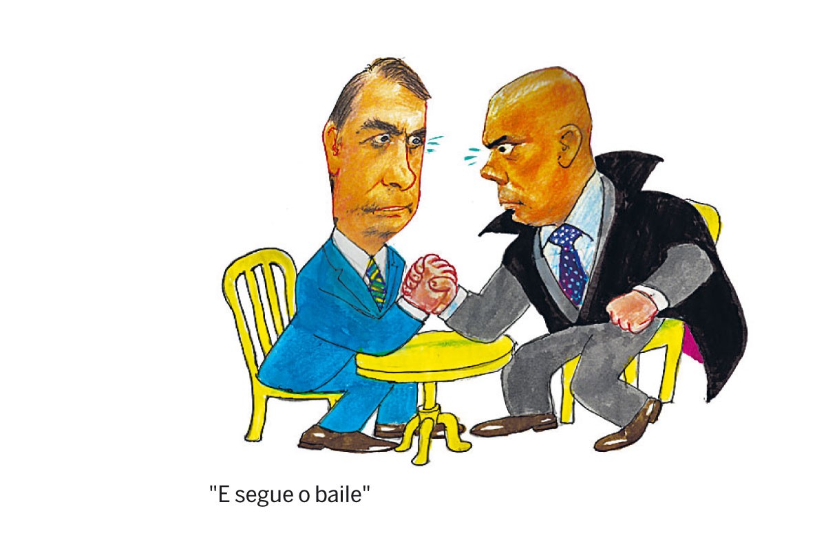 Aumenta tensão entre o presidente e o ministro do Supremo Alexandre de Moraes  — Foto: Chico Caruso 