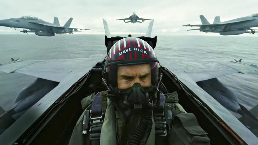 Tom Cruise em cena área de'Top Gun: Maverick" — Foto: Divulgação
