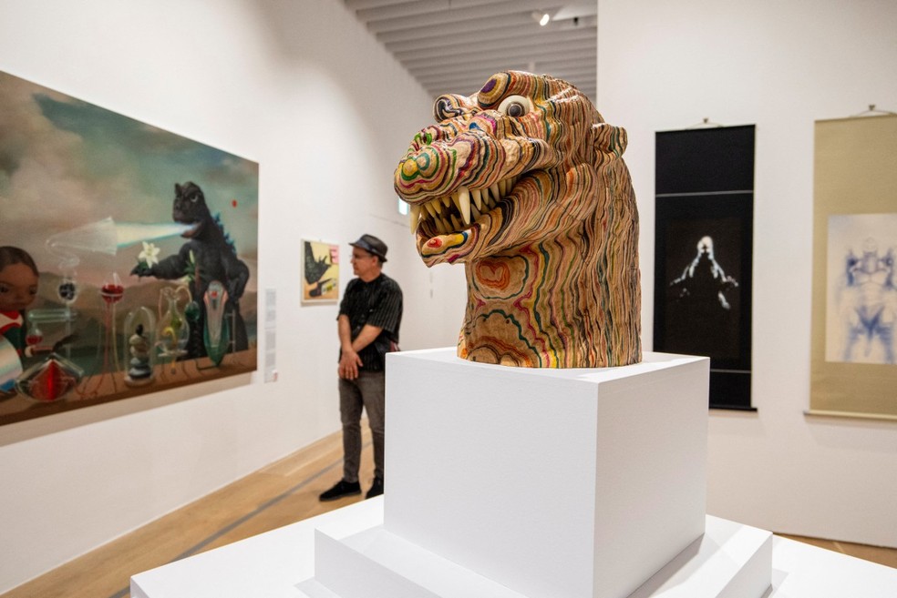 Do hálito atômico ardente de Godzilla às angustiantes representações literárias da doença causada pela radiação, a influência dos bombardeios nucleares de Hiroshima e Nagasaki está profundamente enraizada na cultura popular japonesa — Foto: Foto de KAZUHIRO NOGI / AFP