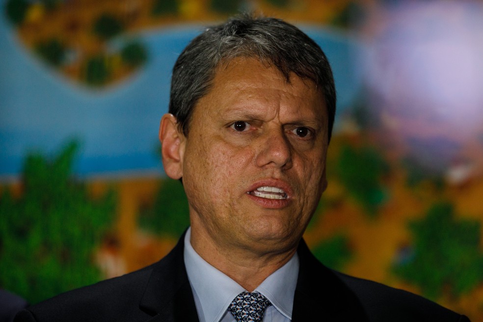 Tarcísio Freitas, Governador de São Paulo, no Palácio do Planalto — Foto: Brenno Carvalho / Agência O Globo