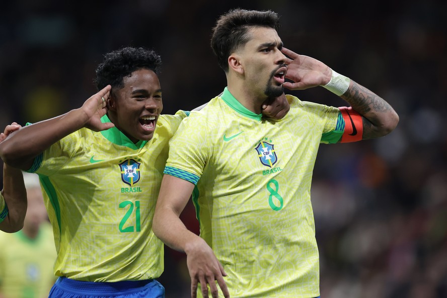 Endrick e Paquetá marcaram dois dos três gols do Brasil sobre a Espanha