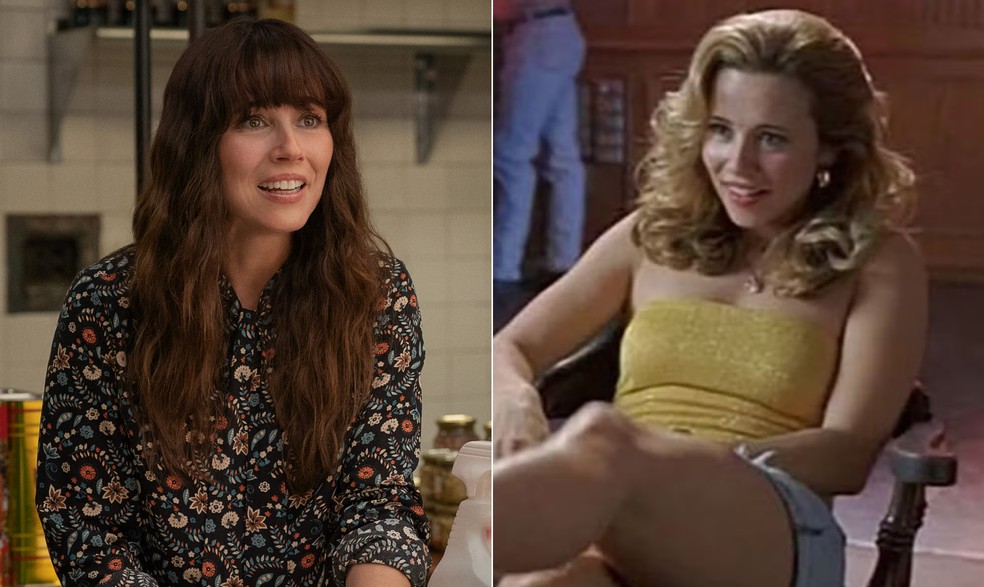 Linda Cardellini nos filmes "Nonnas" (2025) e "O segredo de Brokeback Mountain" (2005) — Foto: Divulgação/Netflix