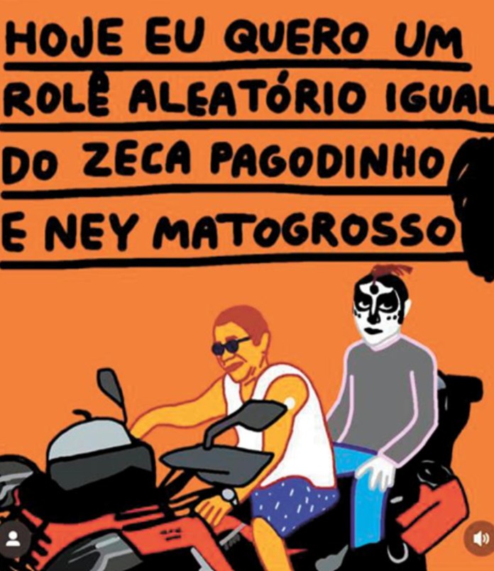 Visita de Ney Matogrosso a Zeca Pagodinho em Xer&eacute;m rende memes nas redes &mdash; Foto: Reprodu&ccedil;&atilde;o/Instagram