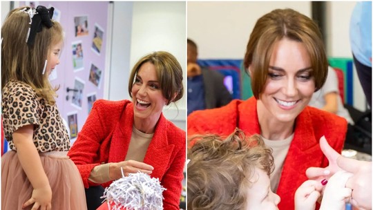 Em passeio real, Kate Middleton surge com penteado que evidencia nova franja